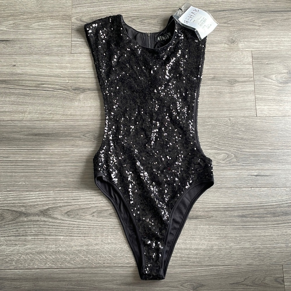 Brand new black sequins top